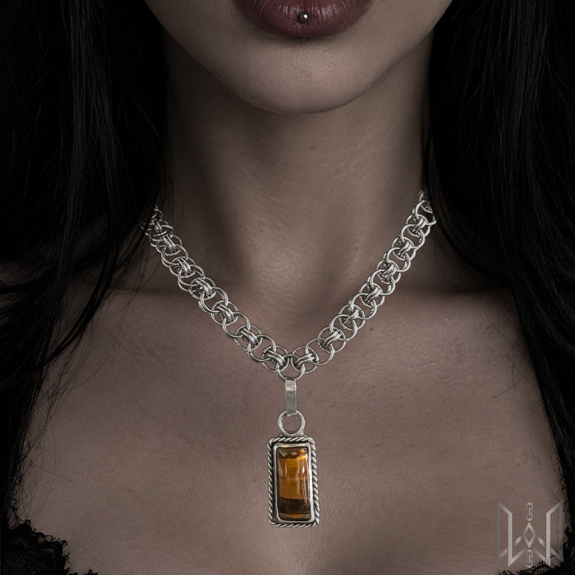 Tigers Eye x Chainmaille Necklace #2006