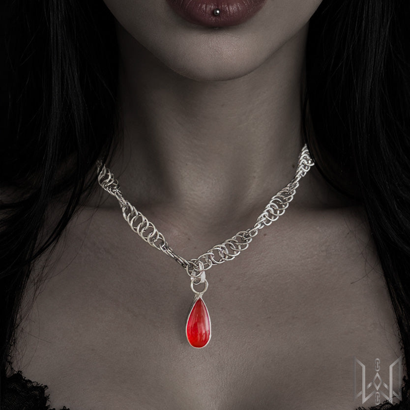 Carnelian x Chainmaille Necklace #2007