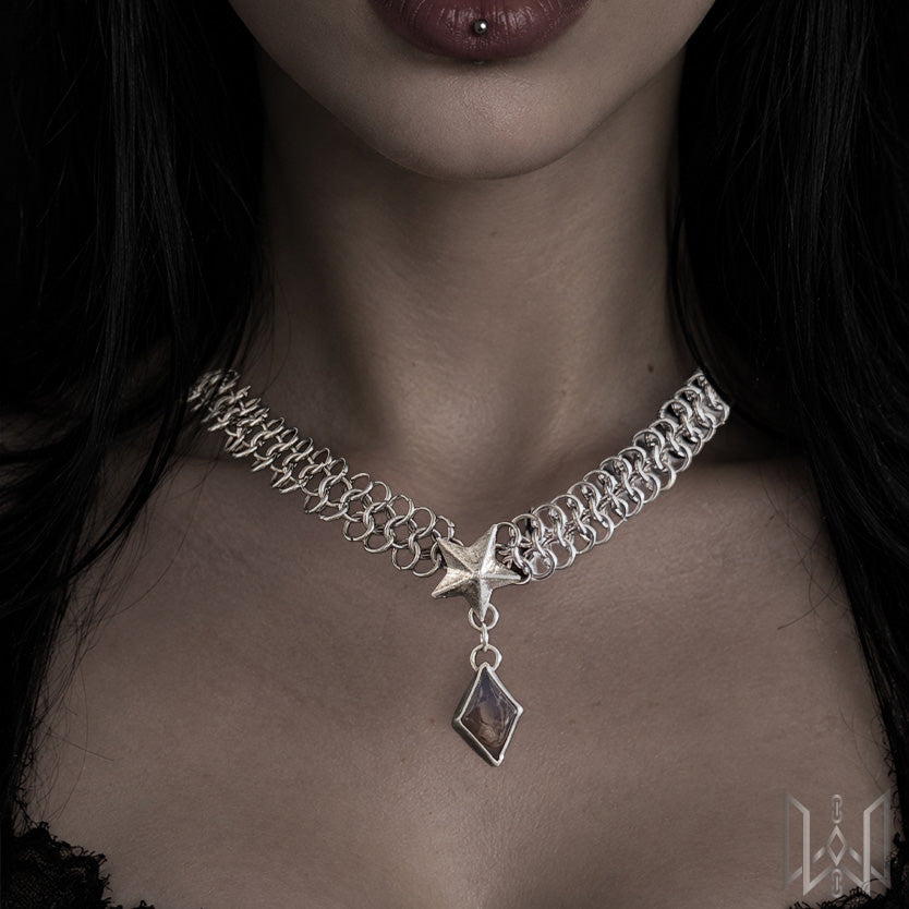 Labradorite Star x Chainmaille Necklace #2010