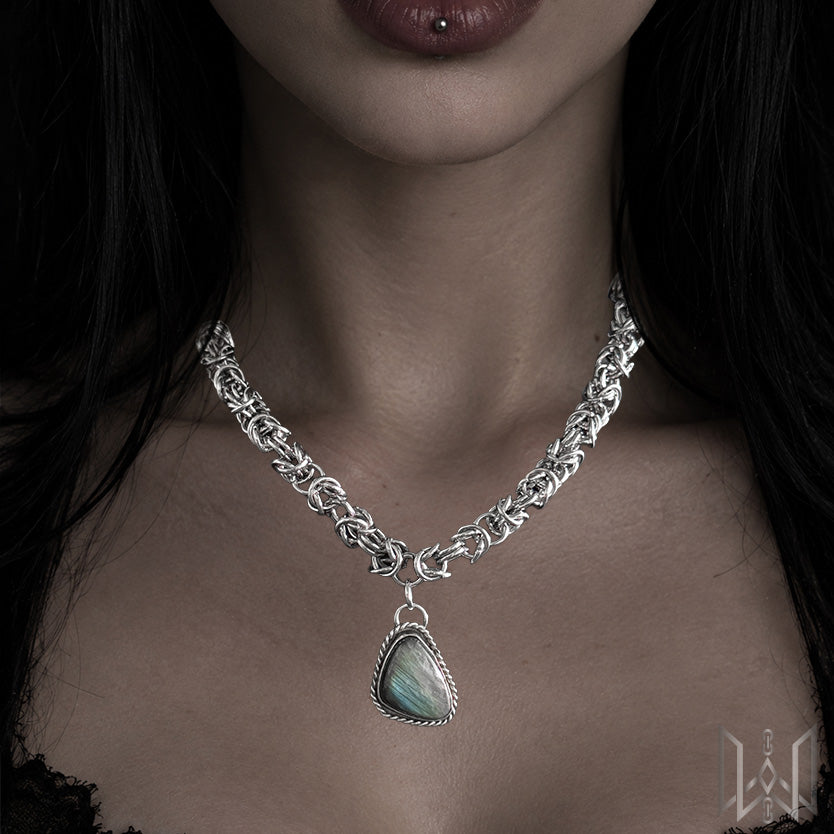 Labradorite x Chainmaille Necklace #2012