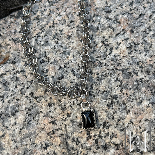 Onyx x Chainmaille Necklace #2002