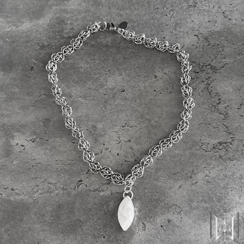 Moonstone x Chainmaille Necklace #2004