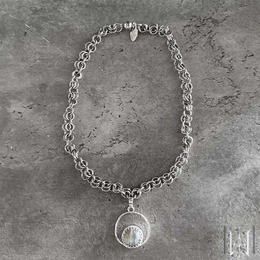 Labradorite x Chainmaille Necklace #2005