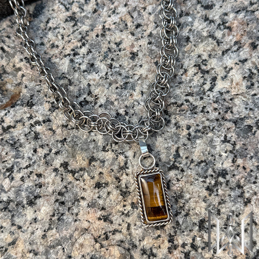 Tigers Eye x Chainmaille Necklace #2006