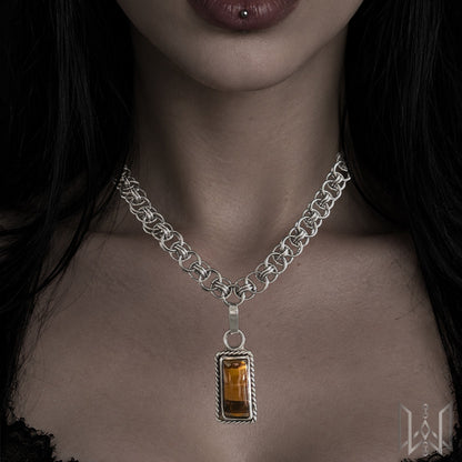 Tigers Eye x Chainmaille Necklace #2006