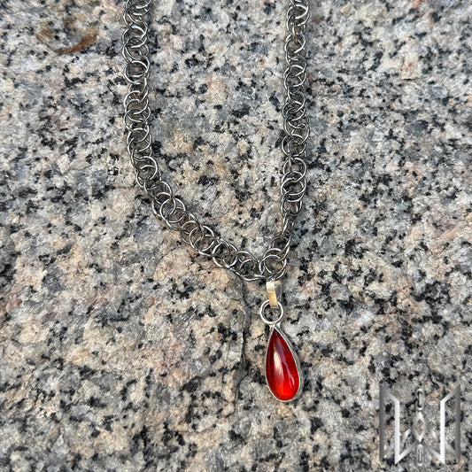 Carnelian x Chainmaille Necklace #2007
