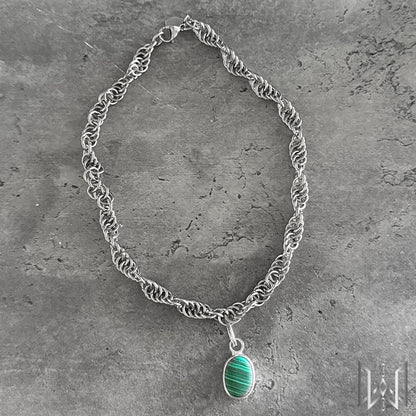Malachite x Chainmaille Necklace #2008