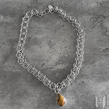 Tigers Eye x Chainmaille Necklace #2009
