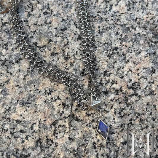 Labradorite Star x Chainmaille Necklace #2010