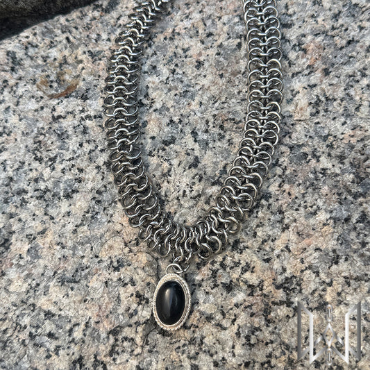 Onyx x Chainmaille Necklace #2011