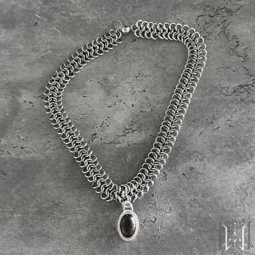 Onyx x Chainmaille Necklace #2011