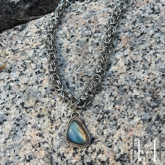 Labradorite x Chainmaille Necklace #2012