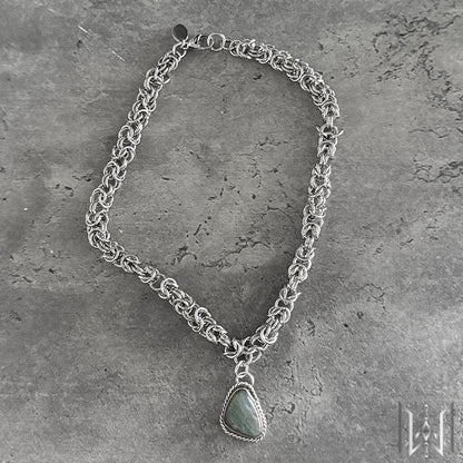 Labradorite x Chainmaille Necklace #2012