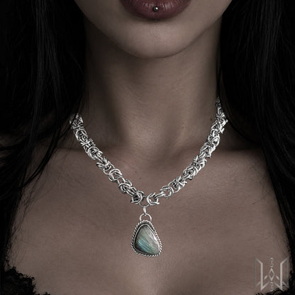 Labradorite x Chainmaille Necklace #2012