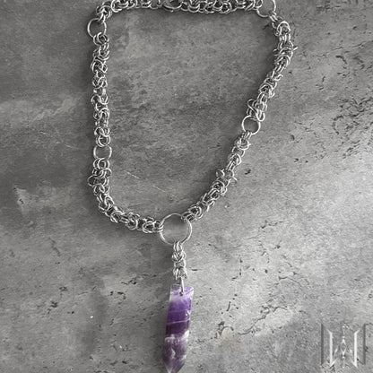 Amethyst x Chainmaille Necklace #2015