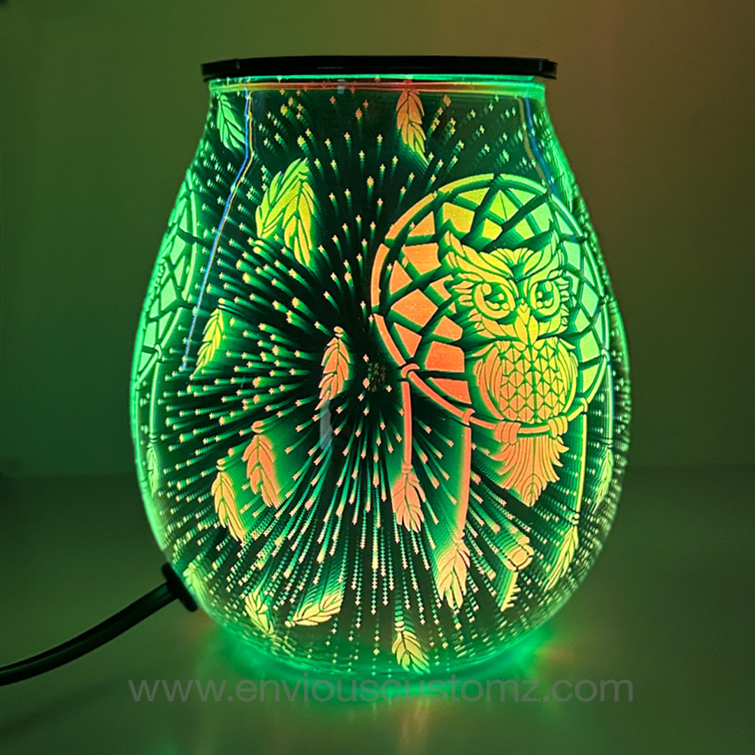 Owl - 3D Glass 7 Colour Wax Melt Warmer