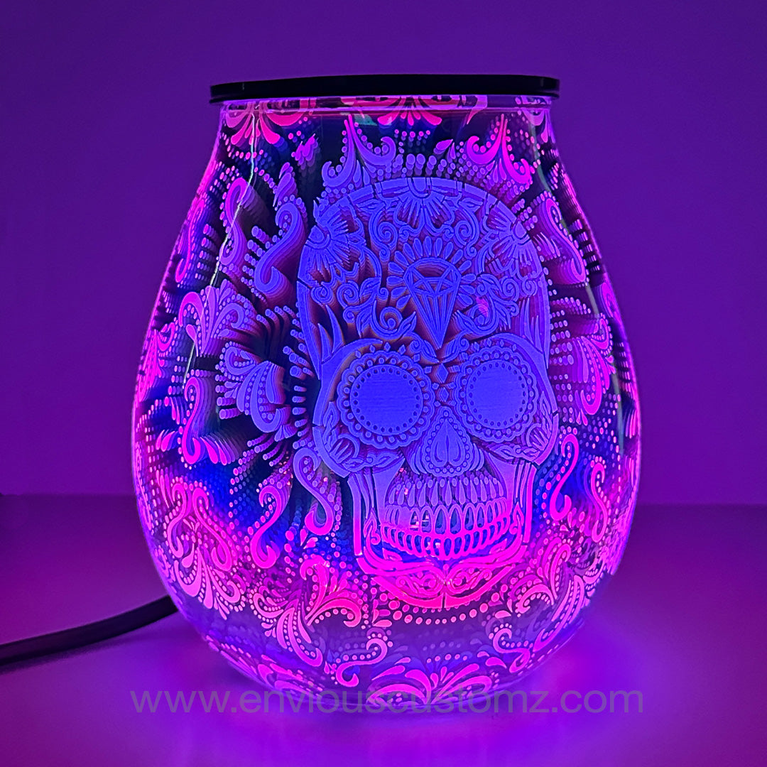 Skull - 3D Glass 7 Colour Wax Melt Warmer