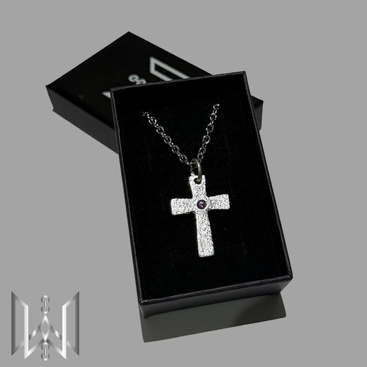 Textured Cross Sterling Silver Pendant