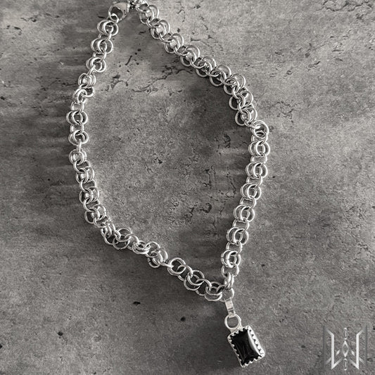 Onyx x Chainmaille Necklace #2002