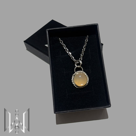 Peach Moonstone Sterling Silver Pendant